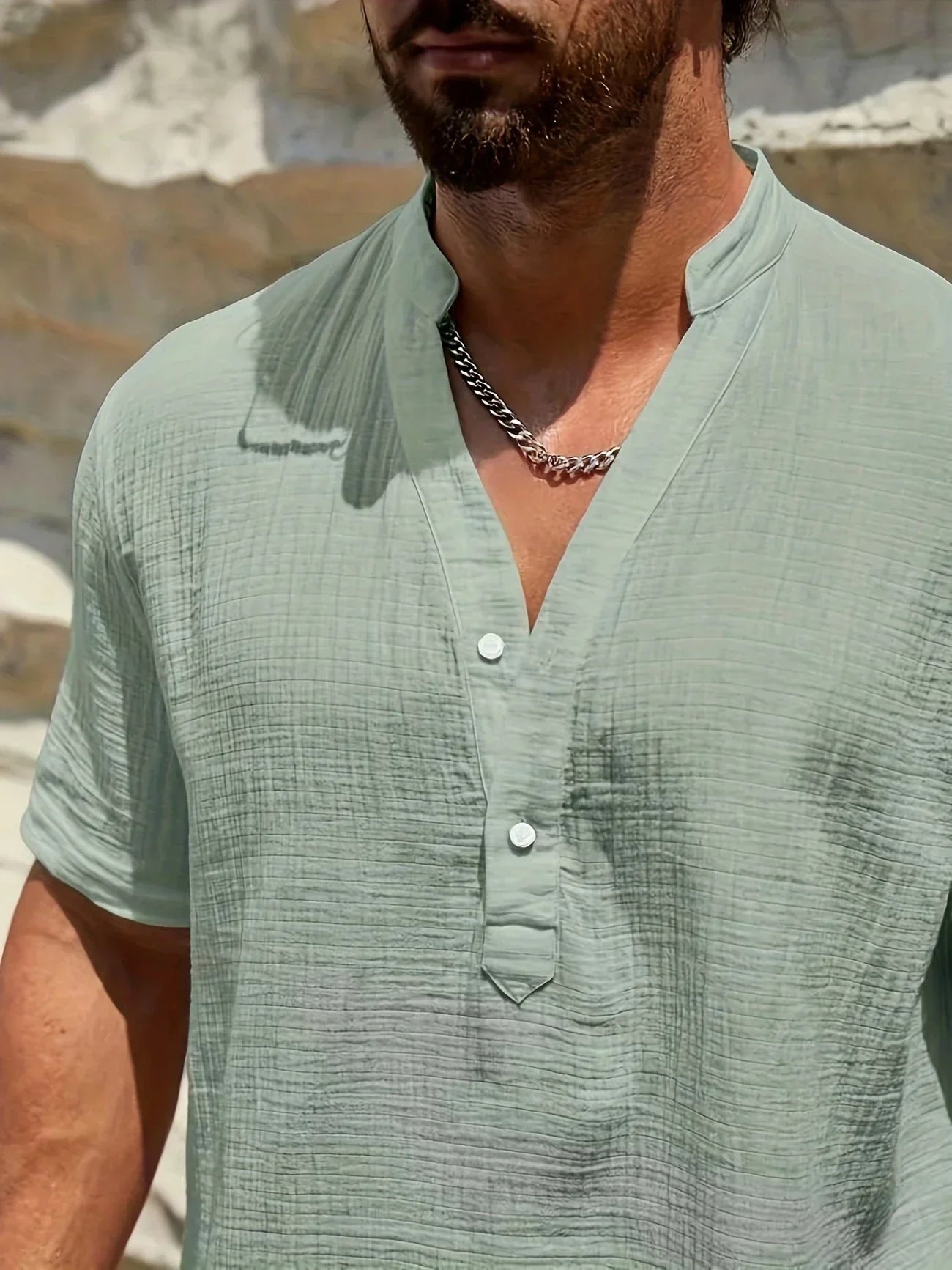 Zulo | Elegantes Sommerhemd mit Stehkragen