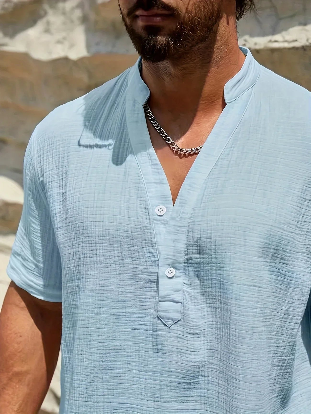 Zulo | Elegantes Sommerhemd mit Stehkragen