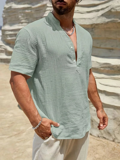 Zulo | Elegantes Sommerhemd mit Stehkragen