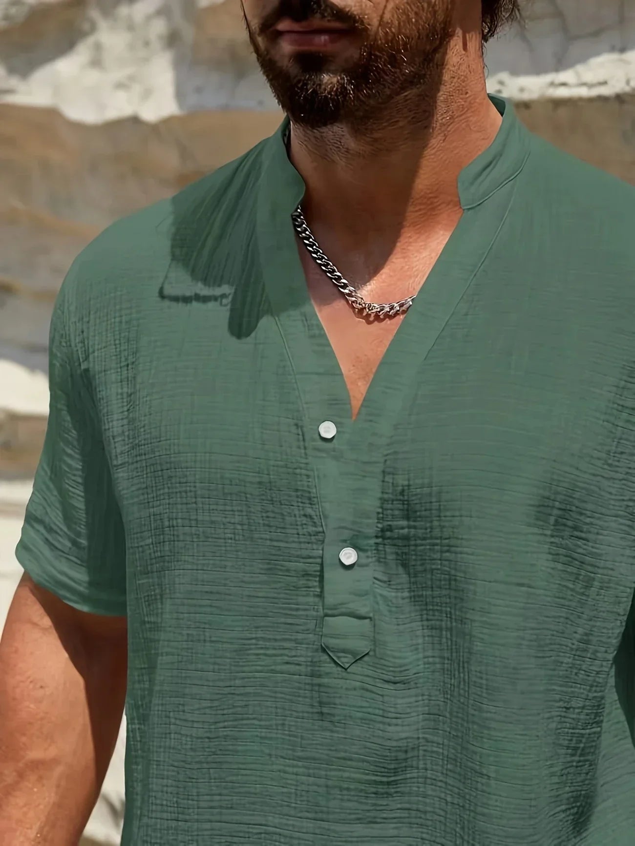 Zulo | Elegantes Sommerhemd mit Stehkragen