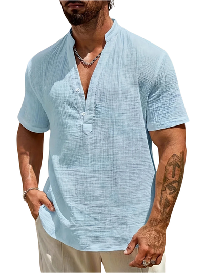 Zulo | Elegantes Sommerhemd mit Stehkragen
