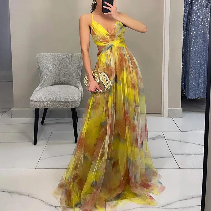 Luna – Florales Maxikleid