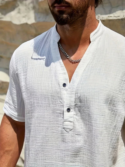 Zulo | Elegantes Sommerhemd mit Stehkragen