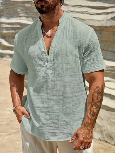 Zulo | Elegantes Sommerhemd mit Stehkragen