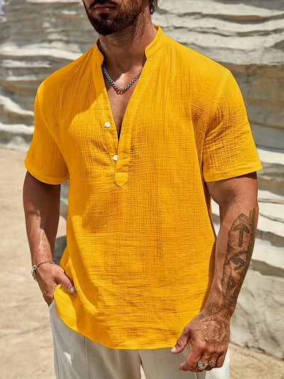 Zulo | Elegantes Sommerhemd mit Stehkragen